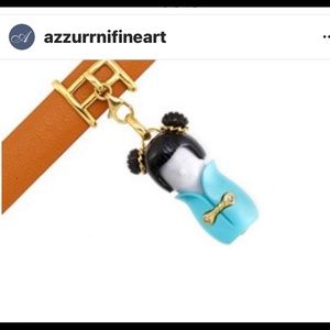 Bracelet , 18K gold , turquosie black and white agate and diamonds,